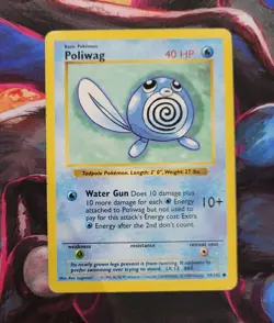 Shadowless Base Set, Poliwag 059/102, Pokemon TCG Card, Vintage, (MP) - Image 1