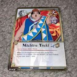 2002 NARUTO COLLECTIBLE CARD GAME CLIENT FIRE LIGHTNING MICHIRU TSUKI 045 CARD! - Image 1