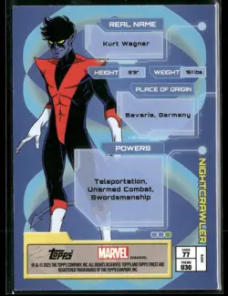 NIGHTCRAWLER ULTIMATES #77 2025 Topps Finest Marvel X-Men '97 Collectible Card - Image 2