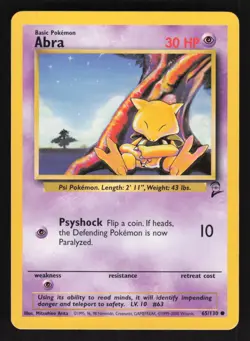Pokemon Base Set #043/102 Abra Card TCCCX - Image 1