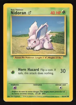 Pokemon Nidoran 55/102 Base Set Card TCCCX - Image 1