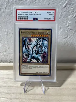2024 YU-GI-OH! LDK2 #ENK01 Blue-Eyes White Dragon Red Spark #ENK01 PSA 9 - Image 1
