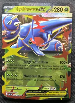 Mega Heracross EX 004/094 Phantasmal Flames Double Rare Pokemon Card NM! - Image 1