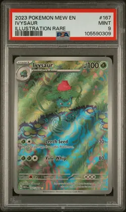 2023 Pokemon MEW EN Ivysaur 167/165 Illustration Rare PSA 9 - Image 1