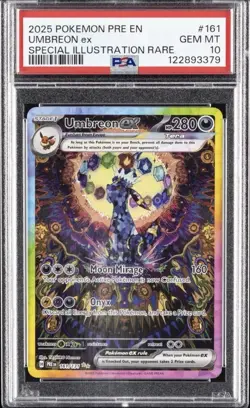Pokemon Umbreon ex 161/131 Prismatic Evolutions CHASE PACK : 1/10 - Image 1