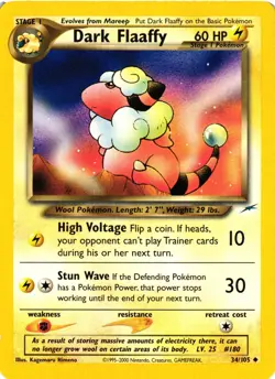 Pokemon TCG Dark Flaaffy Neo Destiny 34/105 Uncommon VLP - Image 1