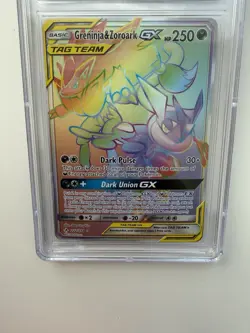 2019 POKEMON SUN & MOON UNBROKEN BONDS #222 FULL ART/GRENINJA & ZOROARK GX PSA 9 - Image 4