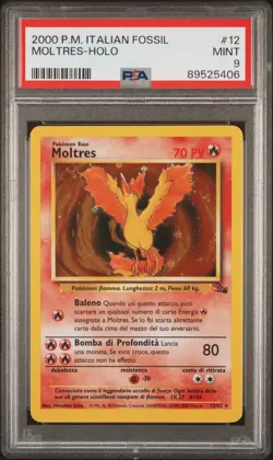 Pokemon Moltres Holo Cosmos - 12/62 - Italian Fossil - PSA 9 - POP 3 - Image 1