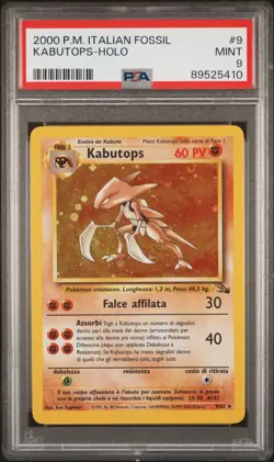Pokemon Kabutops Holo Cosmos - 9/62 - Italian Fossil - PSA 9 - POP 4 - 0 Higher - Image 1