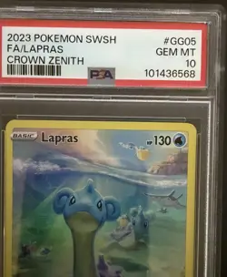 2023 Pokemon SWSH FA/LAPRAS Crown Zenith PSA 10 GG05 - Image 2