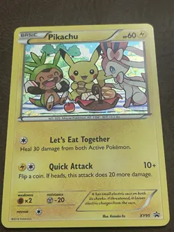 POKEMON PIKACHU BLACK STAR PROMO HOLO XY95 - Image 2