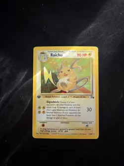 💥 Pokemon 1999 TCG | Raichu | 1st Edition Fossil Set 14/62 Holo Rare Vintage - Image 1