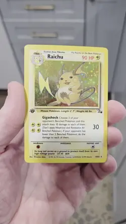💥 Pokemon 1999 TCG | Raichu | 1st Edition Fossil Set 14/62 Holo Rare Vintage - Image 2