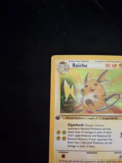 💥 Pokemon 1999 TCG | Raichu | 1st Edition Fossil Set 14/62 Holo Rare Vintage - Image 4