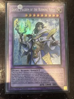 YuGiOh Dante, Pilgrim of the Burning Abyss Secret Rare 1st Edition CROS-EN084 - Image 1
