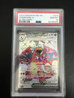 Charizard EX Obsidian Flames 215/197 Near Mint Ultra Rare Card PSA 10 - Image 1