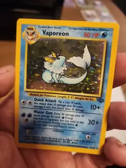 Pokemon Vaporeon Holographic Trading Card 80 HP Stage 1 Vintage 1999 - Image 1