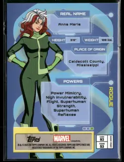 ROGUE UNCANNY #93 2025 Topps Finest Marvel X-Men '97 Collectible Card - Image 2