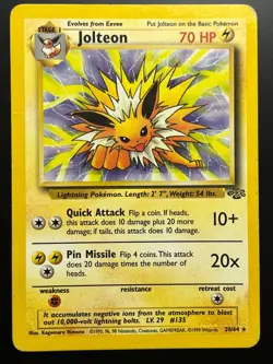 Jolteon 20/64 Jungle Pokemon Card Rare - Non Holo - Image 1