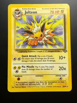 Jolteon 20/64 Jungle Pokemon Card Rare - Non Holo - Image 3