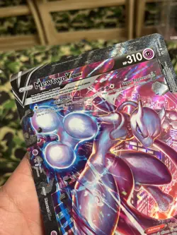 Pokemon TCG Mewtwo V-Union Pokemon Oversized Promos SWSH160 Promo Jumbo - Image 4
