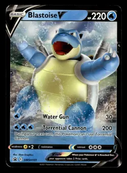 Blastoise V SWSH101 Ultra Rare Black Star Promo Pokemon Card - Image 1