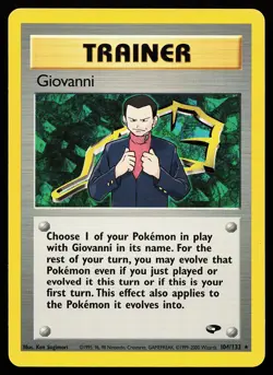 Giovanni 104/132 Rare Non-Holo Gym Challenge Pokemon Card - Image 1