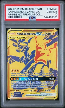 Pokemon Pikachu & Zekrom GX SM248 Sm Holo Black Star Promo PSA 10 - Image 1