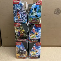 6 x Pokemon TCG Scarlet & Violet Booster Box Displays - No Cards PAR, OBF & PAL - Image 1