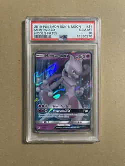 PSA 10 Mewtwo GX 31/68 Hidden Fates Sun & Moon Pokemon Card Gem Mint - Image 1