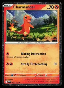 Charmander 004/165 Cosmos Holo Scarlet & Violet 151 Promo Pokemon Card - Image 1