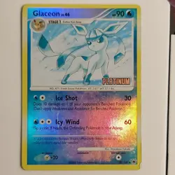 Pokemon Glaceon LV.46 20/100 Platinum Rare Stage 1 Reverse Holo English Card - Image 1