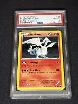 2011 Pokemon BW #26 Reshiram Holo PSA 8 - Image 1