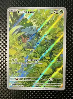 Bulbasaur 166/165 Scarlet & Violet Pokemon 151 Illustration Rare Holo Full Art - Image 1