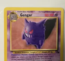 Gengar 20/62 Fossil Unlimited Non-Holo Rare Vintage WOTC Pokemon TCG Card LP - Image 3