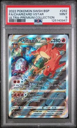 PSA 9 NM-MINT Charizard VSTAR SWSH262 FULL ART HOLO 262 SWSH PROMO Pokemon Card - Image 1