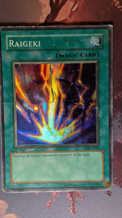 Yugioh - Raigeki LOB-E042 - 1ST EDITION - DAMAGED - Image 1