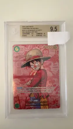 Red Manga Rare Monkey D Luffy Eng OP13- 118 BGS 9.5 One Piece Card Gem Mint - Image 1