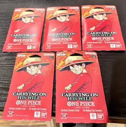 Bandai One Piece Card Game Carrying On His Will OP-13 Booster Pack English Luffy - Image 1