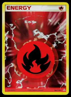 Pokemon Card - Fire Energy Holon Phantoms 106/110 Holo Rare Reverse Holo - Image 1