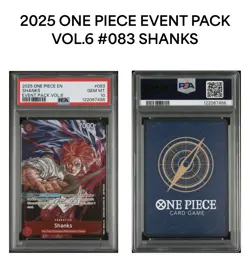 Shanks Event Pack Vol. 6 P-083 One Piece Promotion Cards Foil PSA 10 POP 3 - Image 1