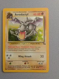 Pokemon Aerodactyl Fossil Holo Rare 1/62 1999 Stage 1 60 HP WOTC Card - Image 1