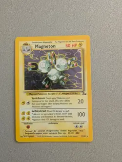 Pokemon Magneton 80 HP Fossil Rare Card 11/62 Stage 1 1999 Regular WOTC - Image 1