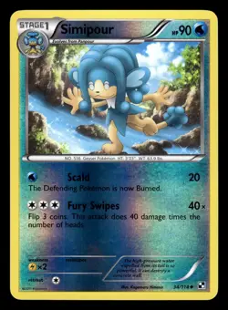 Simipour 34/114 Reverse Holo Black & White Pokemon Card - Image 1