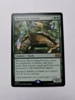 Near Mint, English - 1 x MTG Blossoming Tortoise Wilds of Eldraine Land Support - Image 1
