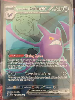 Pokemon TCG - Team Rocket’s Crobat ex 217/182 UR Destined Rivals English Holo - Image 1