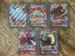 Lot of Five English V Max Pokemon TCG Cards NM/M - Image 1