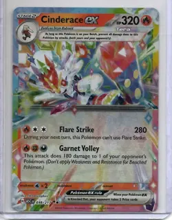Cinderace ex 038/217 Pokemon TCG Ascended Heroes Double Rare NM - Image 1