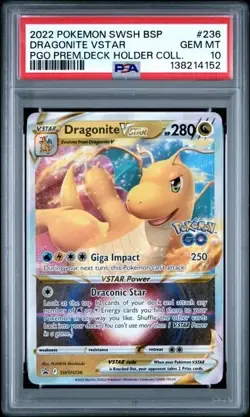 DRAGONITE VSTAR #236 PSA 10 • 2022 POKEMON SWSH BLACK STAR PROMO - Image 1