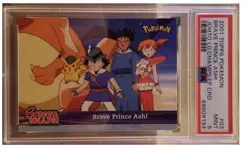 PSA 9 2001 Topps Pokemon Brave Prince Ash Johto League Champions - Image 1